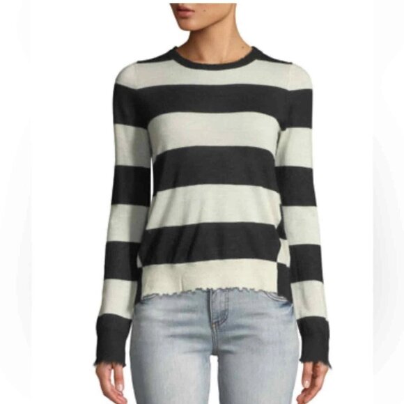 Zadig & Voltaire Source stripe long sleeve cashmere sweater Large - Picture 1 of 4